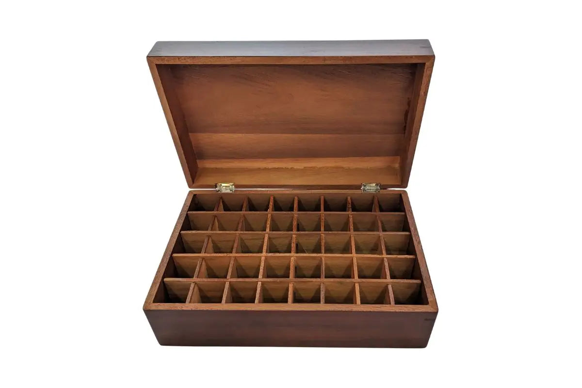 Acacia Wood Essential Oils Box (Holds 40 Vials) - Clearanced With Minor Scratching And Discrepancies
