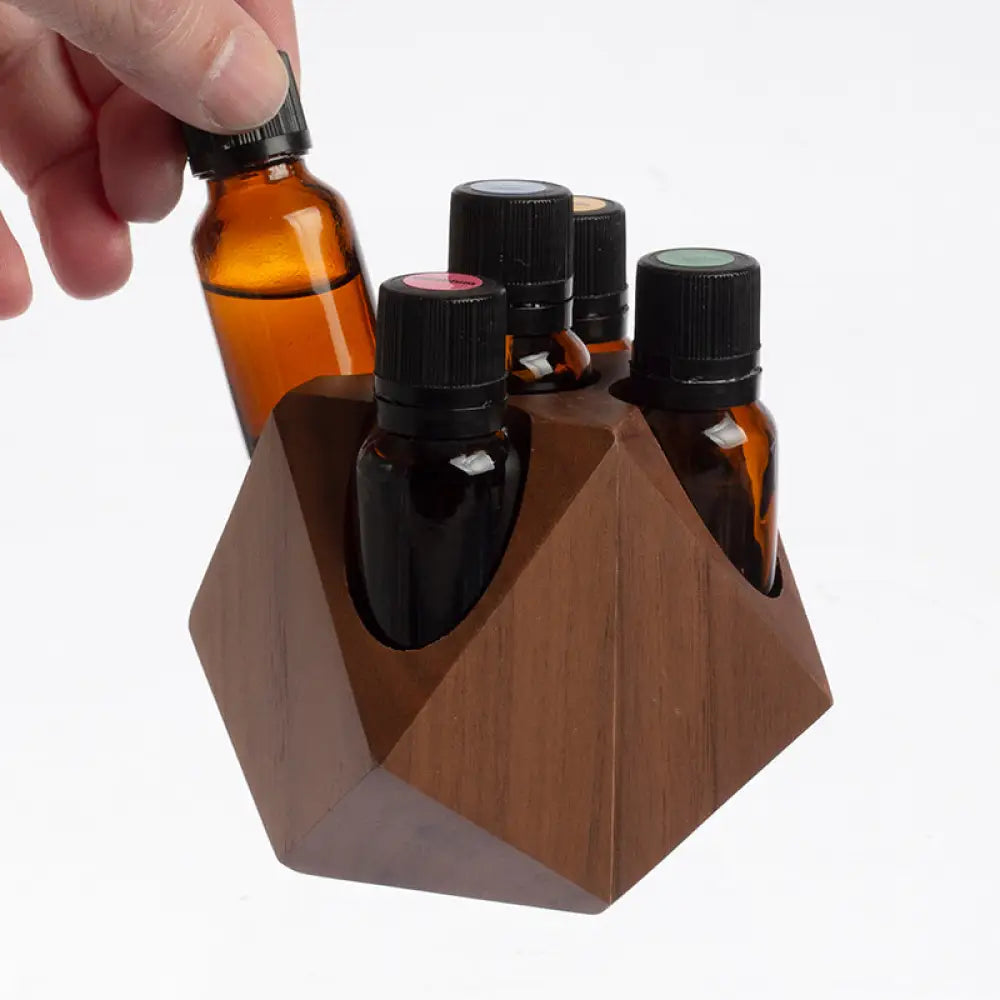 Wooden Geometric 15 Ml Display Riser (Holds 5 Vials) Light
