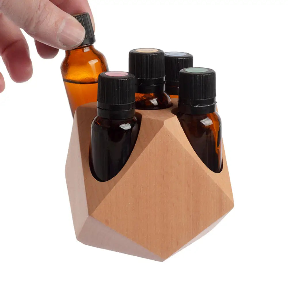 Wooden Geometric 15 Ml Display Riser (Holds 5 Vials)