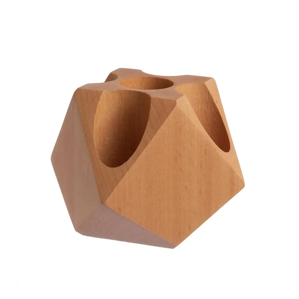 Wooden Geometric 15 Ml Display Riser (Holds 5 Vials) Light