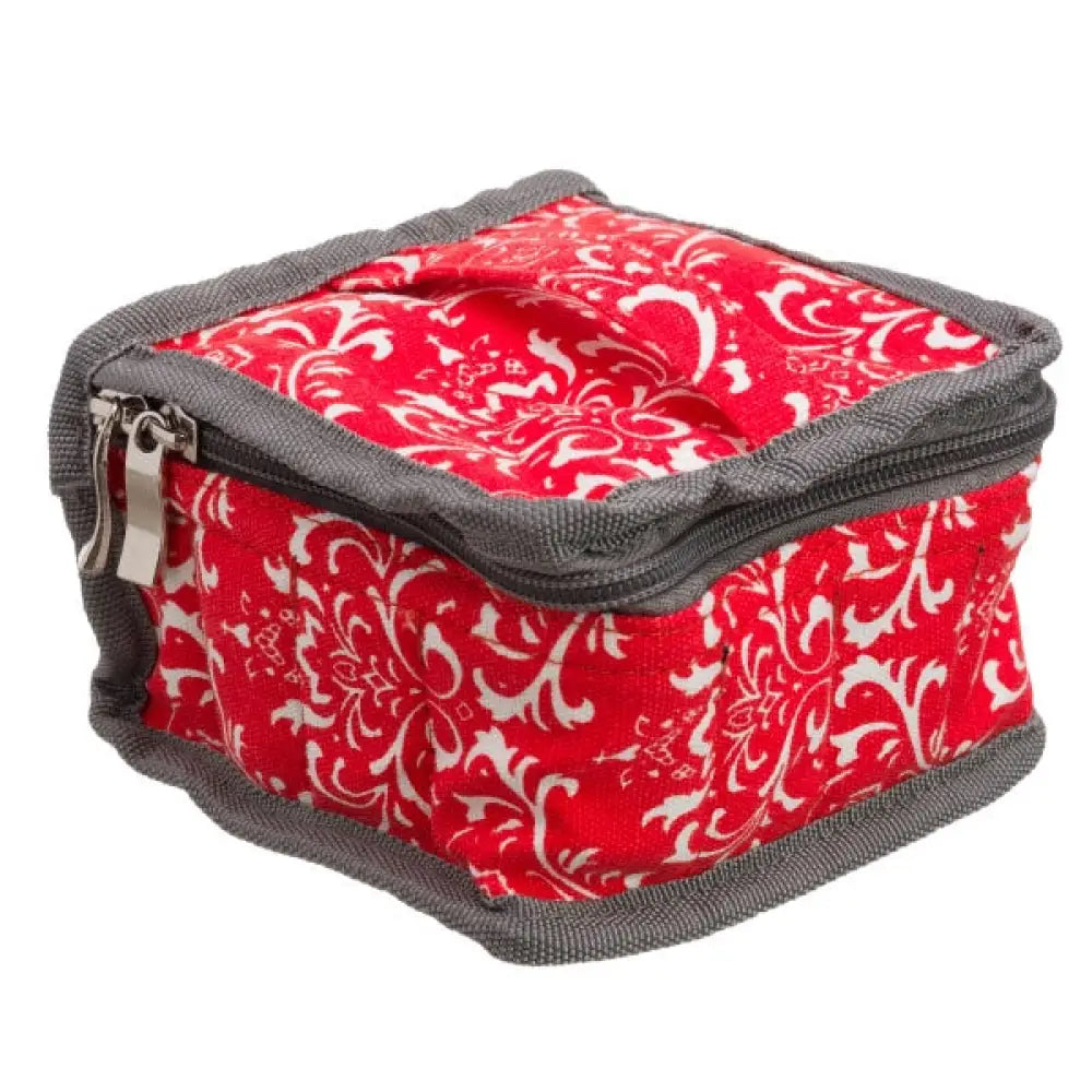 Small Canvas 15 Ml Carrying Case (Holds 16 Vials) Red Floral