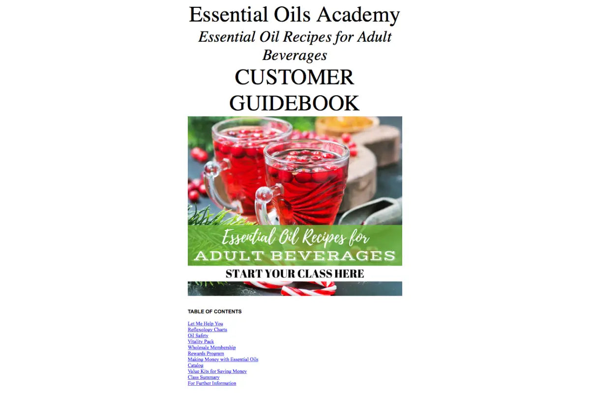Essential Oil Recipes For Adult Beverages Academy Digital Online Class