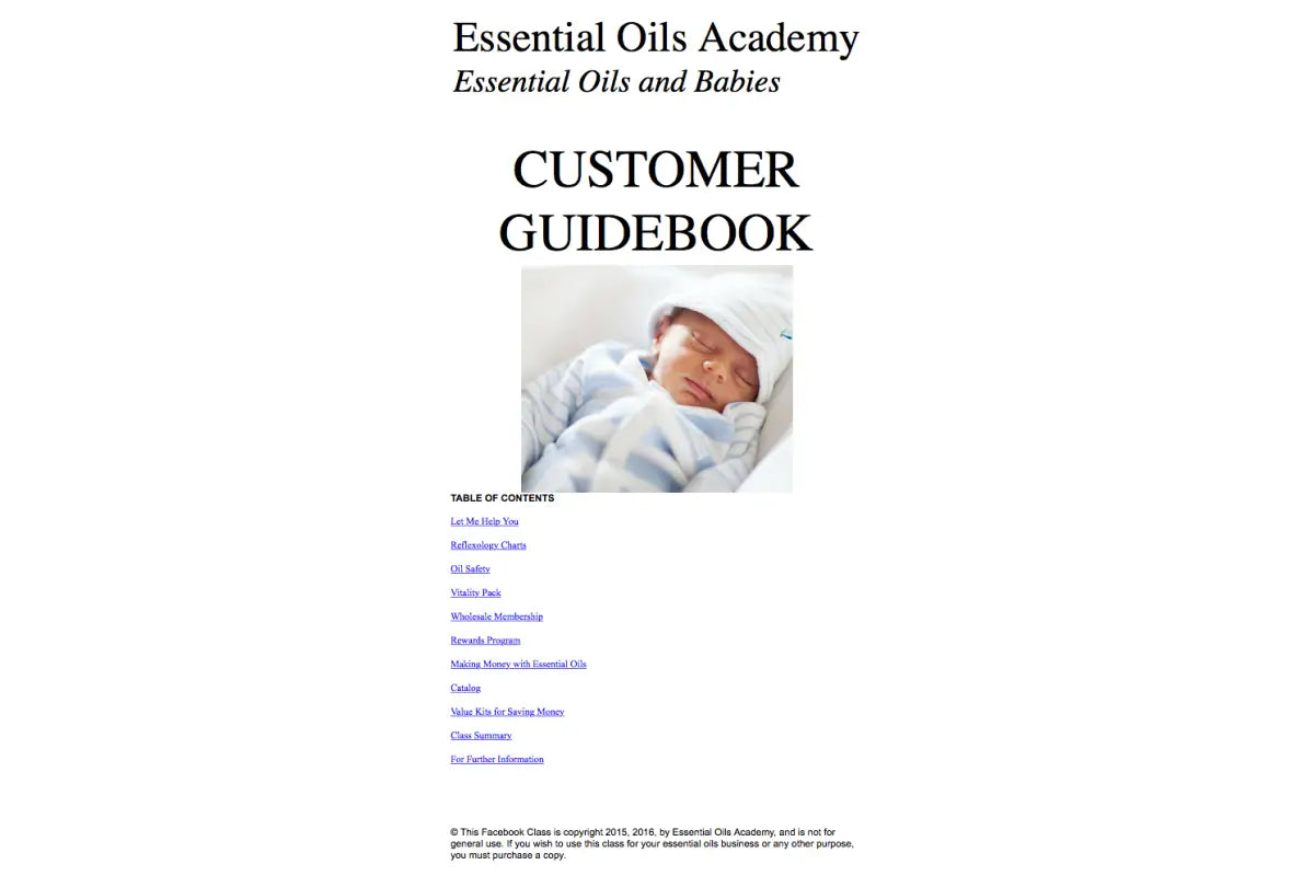 Essential Oils And Babies Oil Academy Digital Online Class