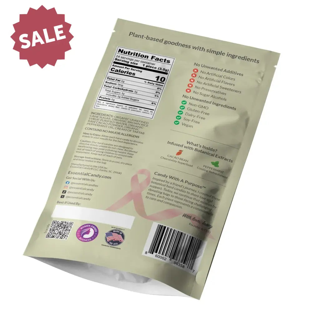 ’Cacao Mint’ Hard Candy with Organic Cacao and Peppermint