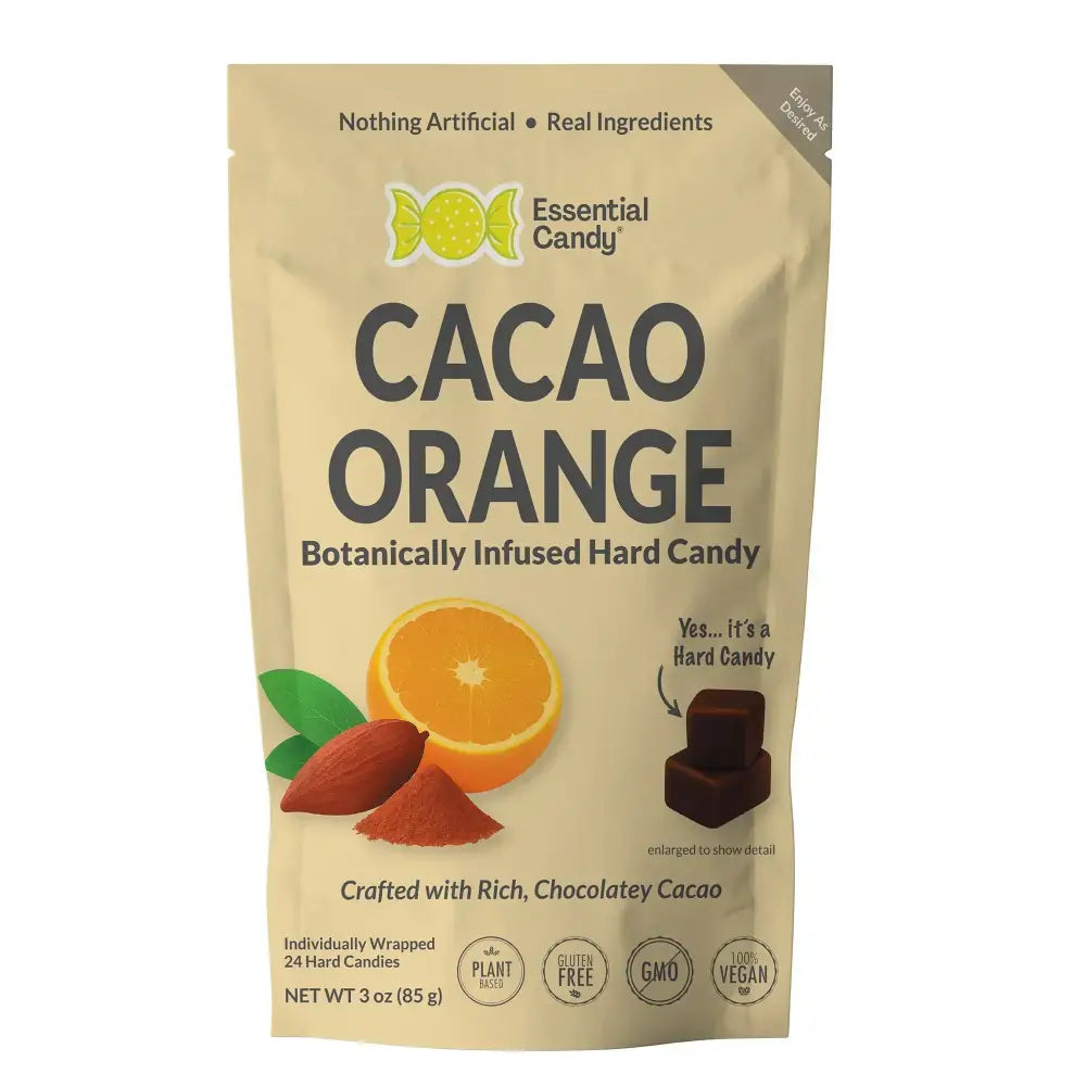 ’Cacao Orange’ Hard Candy with Organic Cacao and Orange Essential Oil