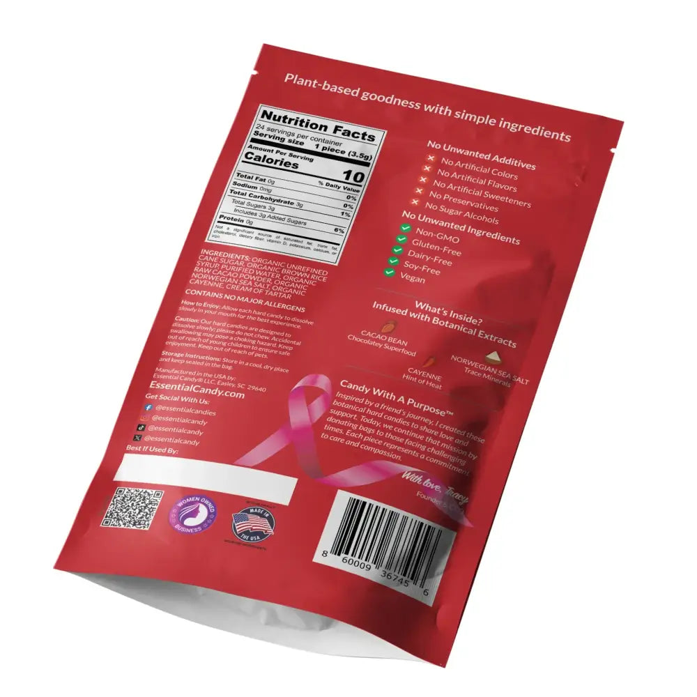 ’Cacao Sea Salt Cayenne’ Hard Candy with Organic Cacao Norwegian Sea Salt and Cayenne