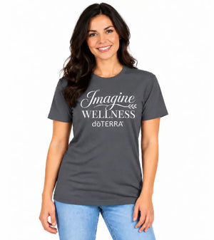 Unisex ’Imagine WELLNESS doTERRA®’ Logo Short-Sleeve T-Shirt - Heather Heavy Metal / Small (S)