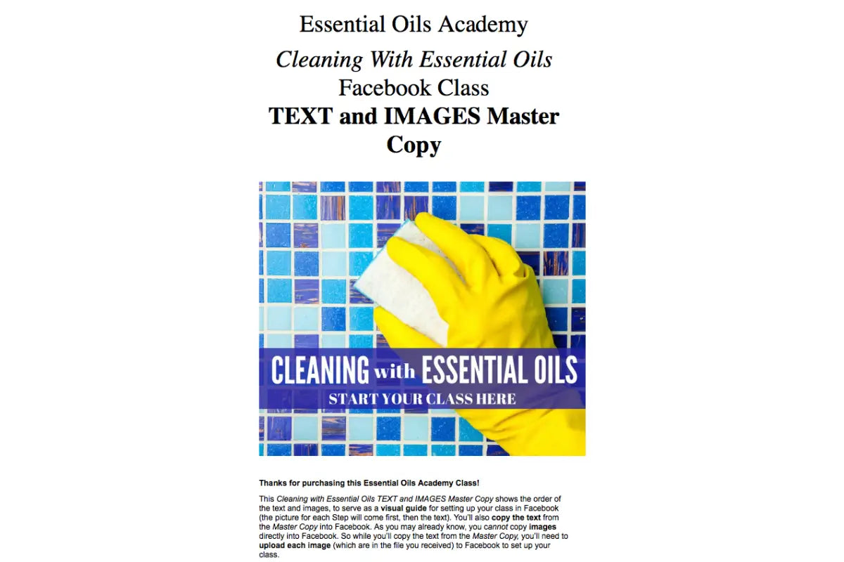 Cleaning With Essential Oils Oil Academy Digital Online Class