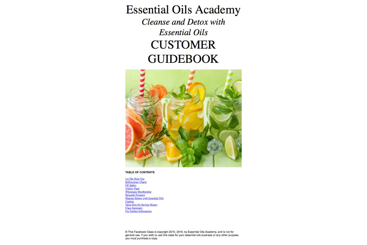 Cleanse And Detox With Essential Oils Oil Academy Digital Online Class