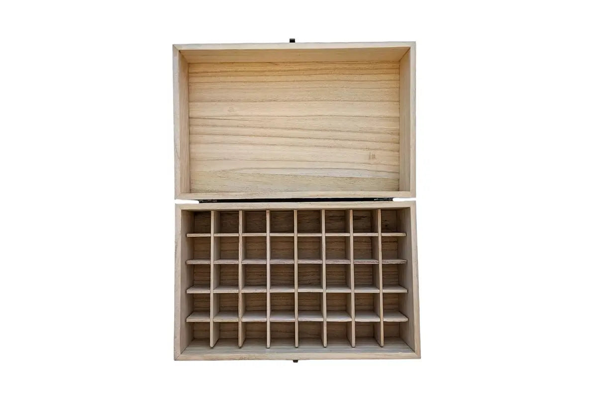 Dōterra Branded Dark Feathergrain Wood Essential Oils Box (Holds 40 Vials)