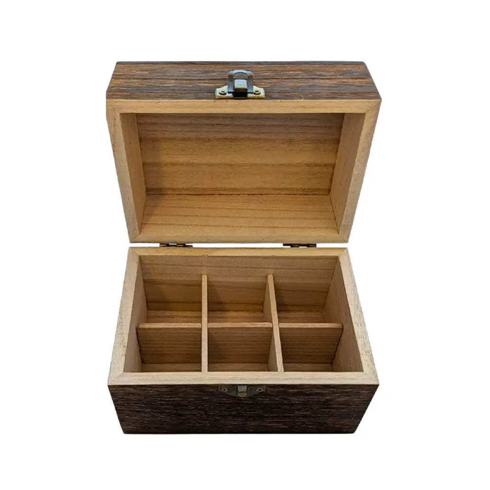 Dōterra Branded Dark Feathergrain Wood Essential Oils Box (Holds 6 Vials)