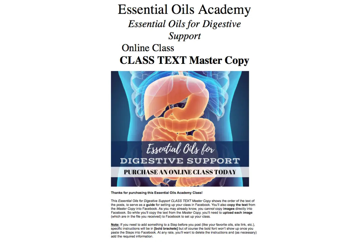 Essential Oils For Digestive Support Oil Academy Digital Online Class
