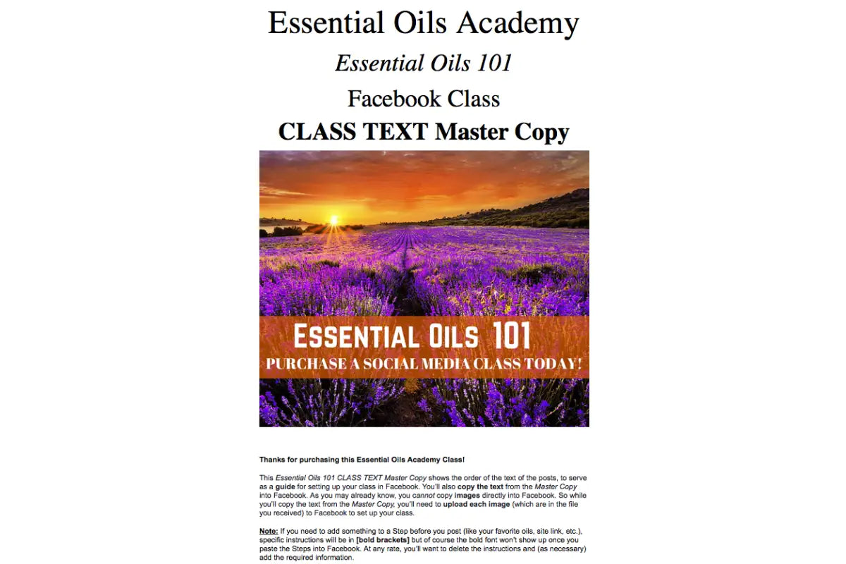 Essential Oils Made Easy Class