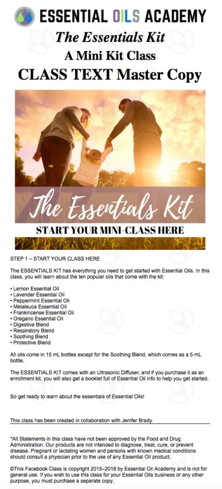 The Essentials Kit Essential Oil Academy Digital Online Class