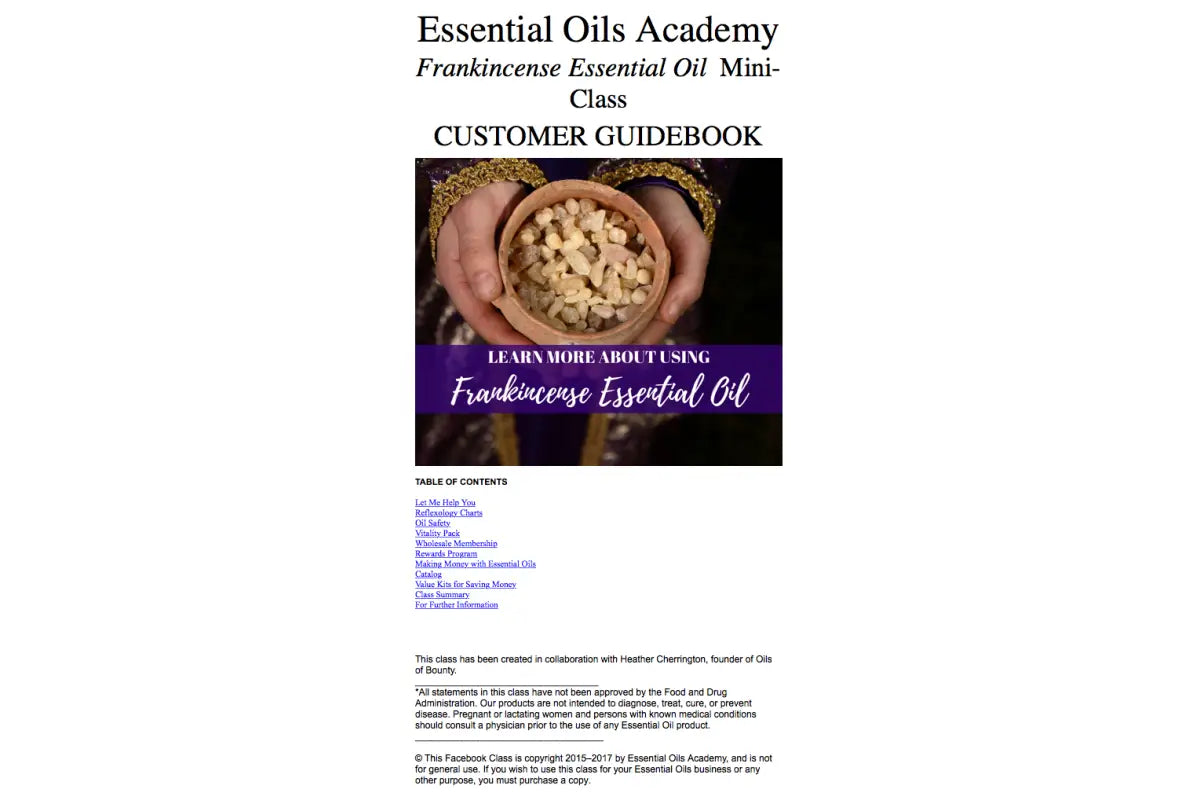 Frankincense Essential Oil Essential Oil Academy Digital Online