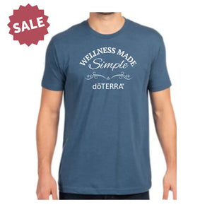 Unisex ’doTERRA® Wellness Made Simple’ Short-Sleeve Shirt Heather Cool Blue / Small (S)