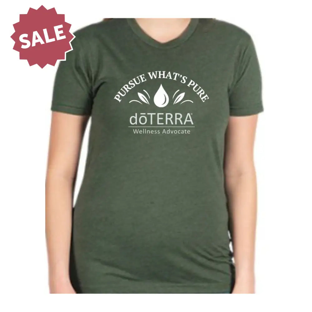 Unisex ’doTERRA® Pursue What’s Pure’ Drop Short-Sleeve Shirt Heather Forest Green / Small (S)