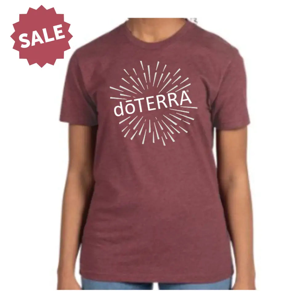 Unisex ’doTERRA®’ Sunburst Short-Sleeve Shirt Heather Maroon / Small (S)
