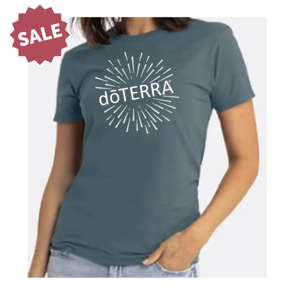 Unisex ’doTERRA®’ Sunburst Short-Sleeve Shirt Heather Slate Blue / Small (S)