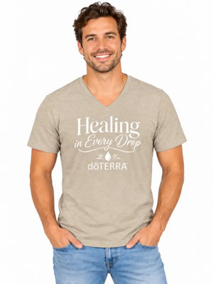 Unisex ’Healing in Every Drop doTERRA®’ Logo Short-Sleeve V- Neck T-Shirt