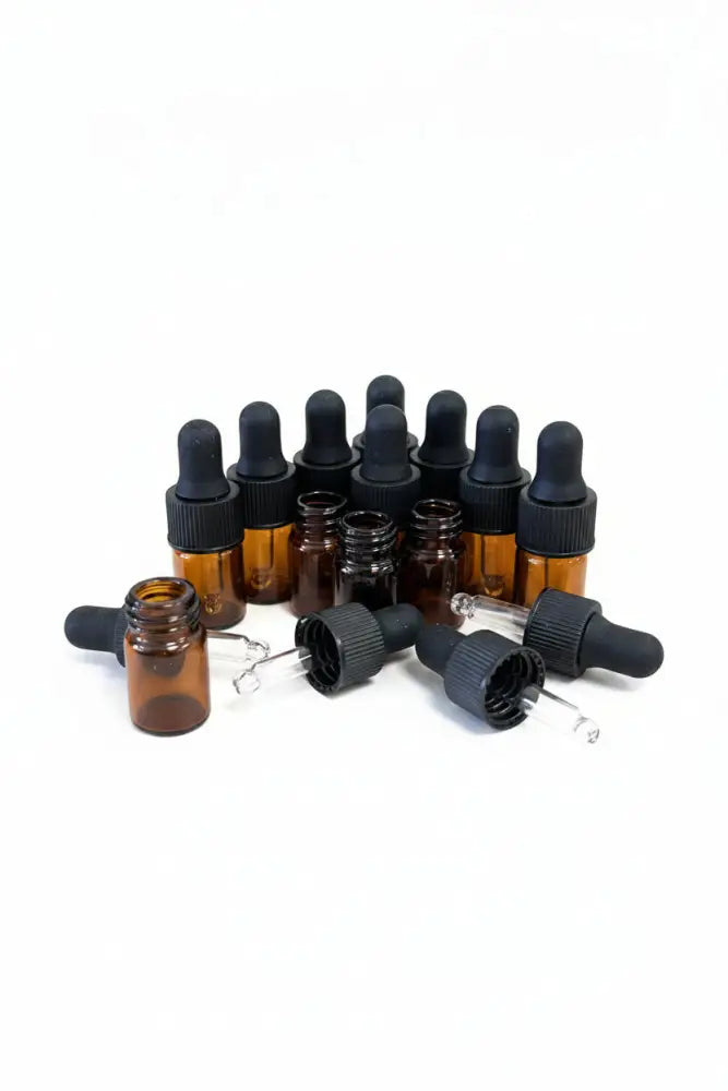 5/8 dram Amber Glass Vials with Dropper Caps (Pack of 12)
