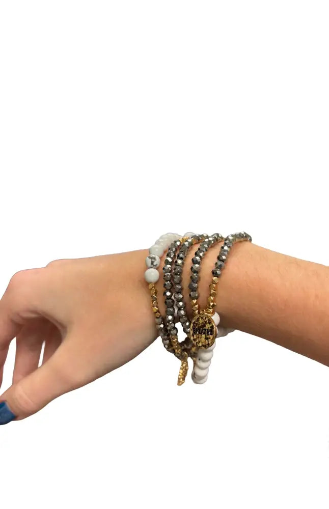Breathe White Howlite Necklace/Wrap Around Bracelets