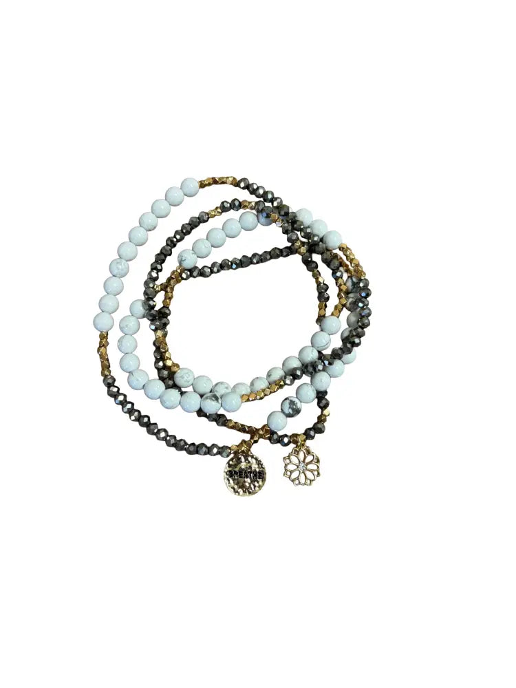Breathe White Howlite Necklace/Wrap Around Bracelets
