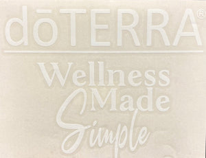 dōTERRA® Wellness Made Simple White Vinyl (9"x7")