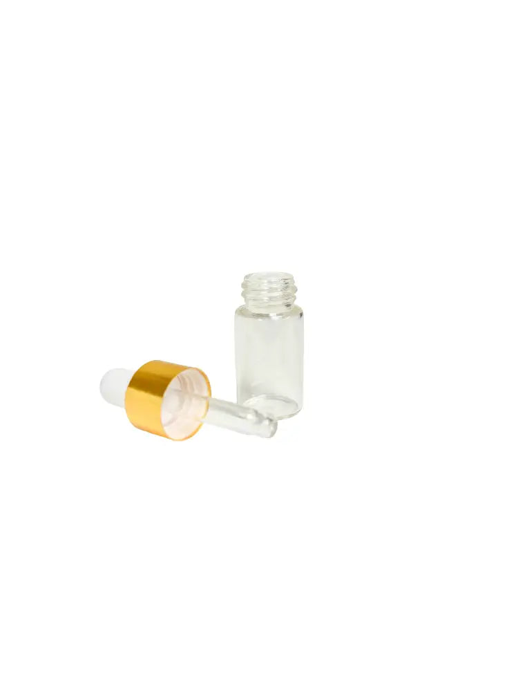 3 ml Clear Glass Vials with White Dropper Caps (Pack of 6)