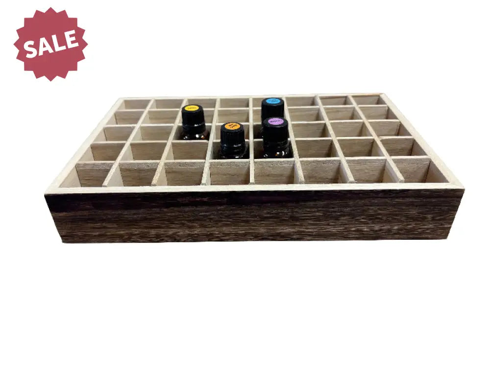 Dark Feathergrain Wood Essential Oils Tray (Holds 40 Vials)