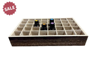 Dark Feathergrain Wood Essential Oils Tray (Holds 40 Vials)