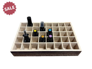 Dark Feathergrain Wood Essential Oils Tray (Holds 40 Vials)