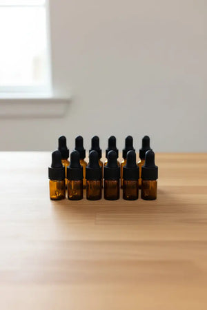 5/8 dram Amber Glass Vials with Dropper Caps (Pack of 12)