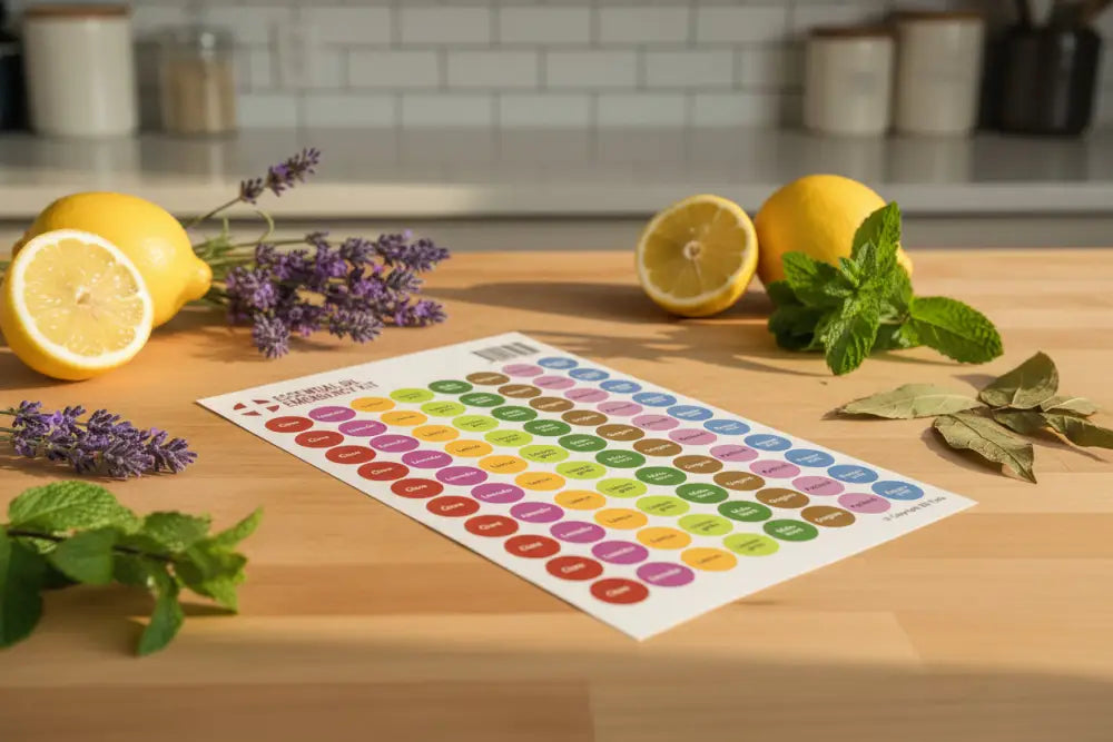 ’Essential Oil Emergency Kit’ Lid Stickers (Sheet of 88)