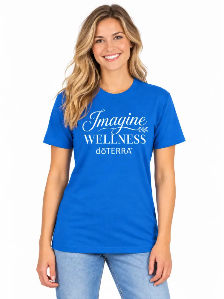Unisex ’Imagine WELLNESS doTERRA®’ Logo Short-Sleeve T-Shirt - Heather Cool Blue / Small (S)