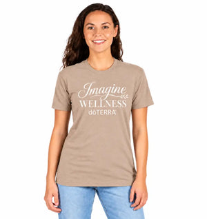 Unisex ’Imagine WELLNESS doTERRA®’ Logo Short-Sleeve T-Shirt - Heather Tan / Small (S)