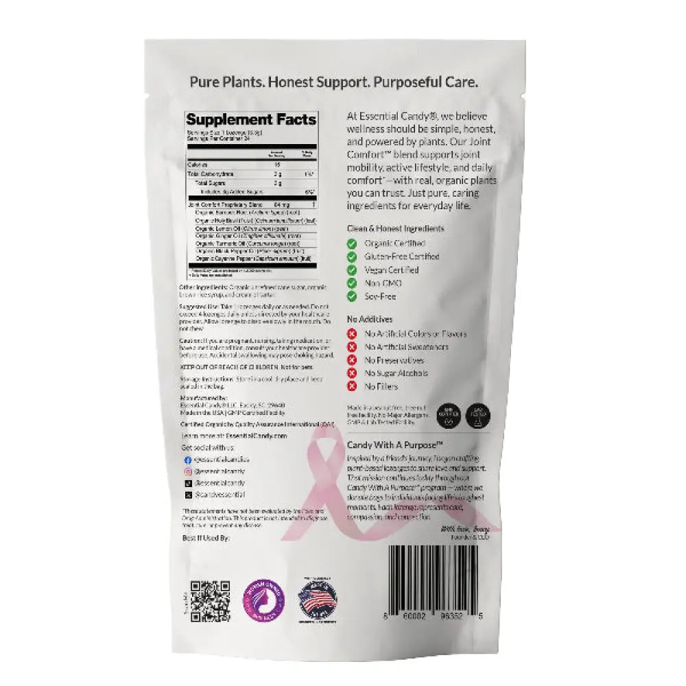 Joint Comfort Botanical Lozenges - Supports Joint Comfort & Mobility - Organic Turmeric Ginger Lemon Black Pepper