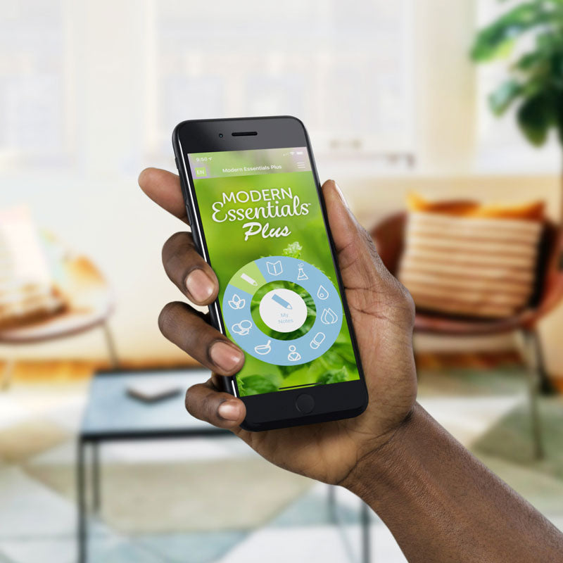 The Modern Essentials Plus App menu on a cell phone.