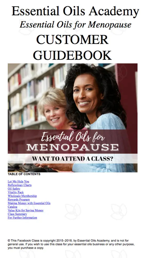 Essential Oils For Menopause Oil Academy Digital Online Class