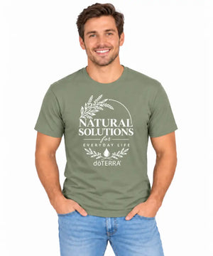 Unisex ’Natural Solutions for Everyday Life doTERRA®’ Logo Short-Sleeve T-Shirt - Light Olive / Small (S)