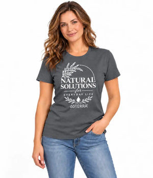 Unisex ’Natural Solutions for Everyday Life doTERRA®’ Logo Short-Sleeve T-Shirt - Heather Heavy Metal / Small (S)