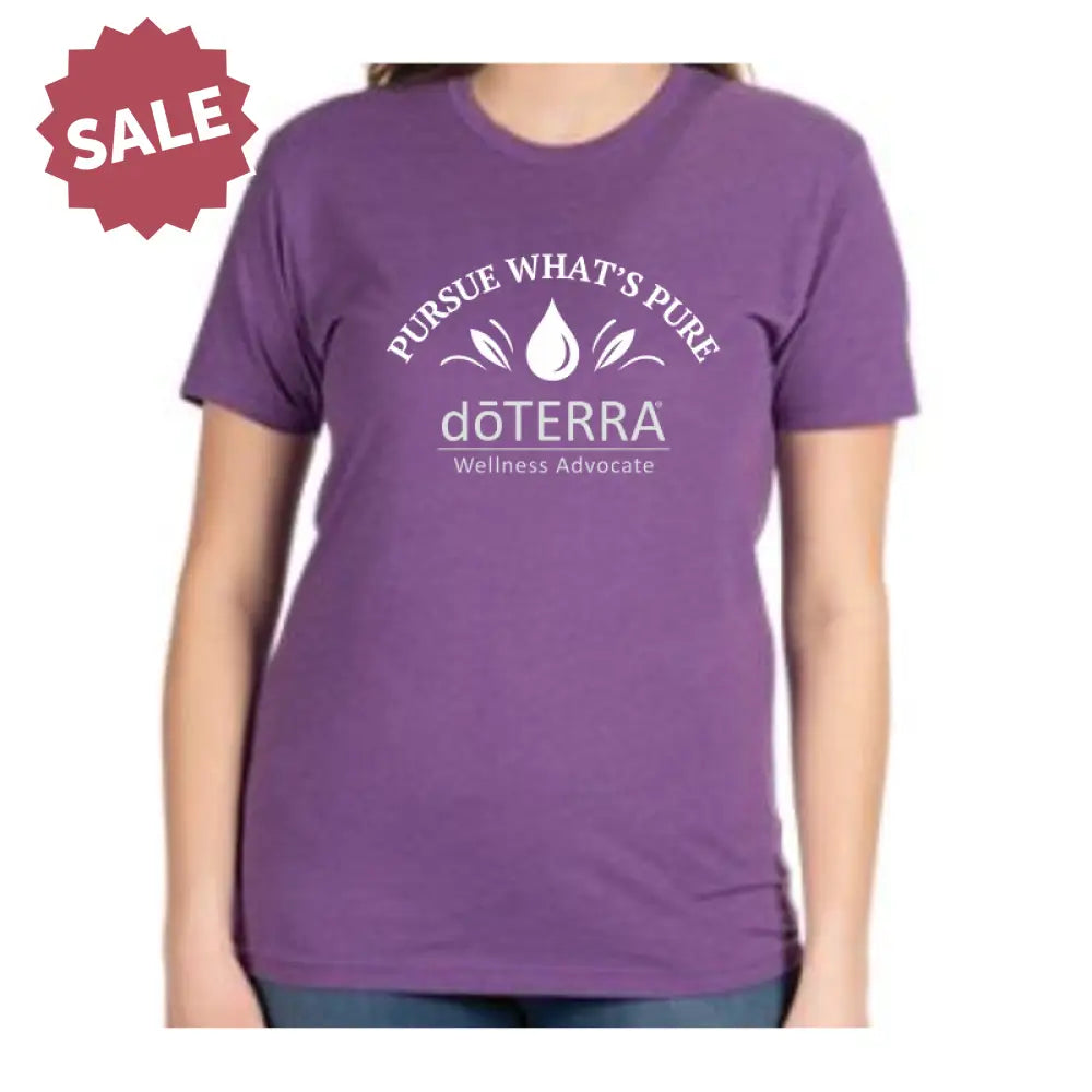 Unisex ’doTERRA® Pursue What’s Pure’ Drop Short-Sleeve Shirt Purple Rush / Small (S)
