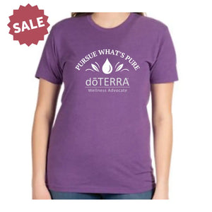 Unisex ’doTERRA® Pursue What’s Pure’ Drop Short-Sleeve Shirt Purple Rush / Small (S)