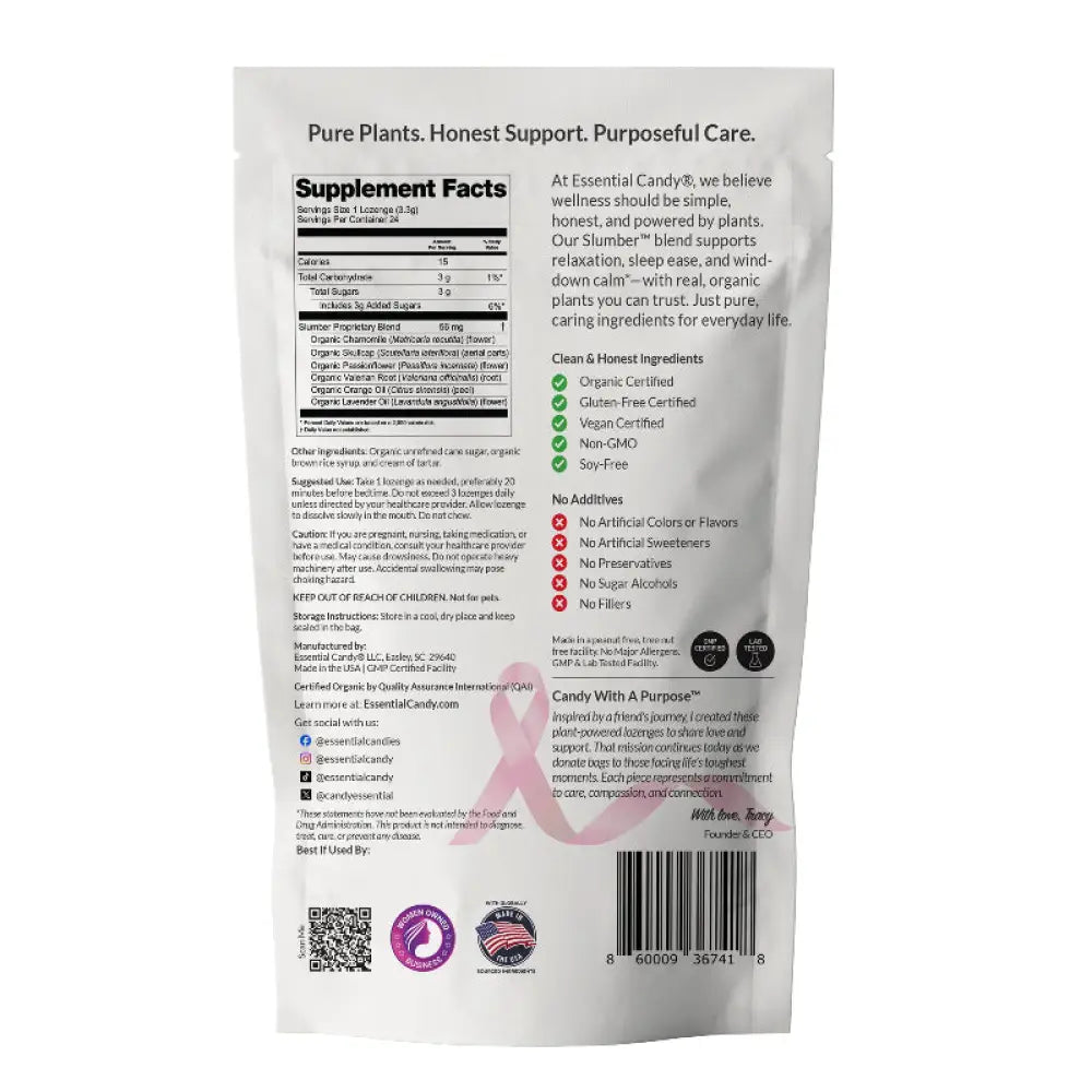 ’Slumber Blend’ Lozenges with Chamomile Skullcap Passionfruit Orange and Lavender