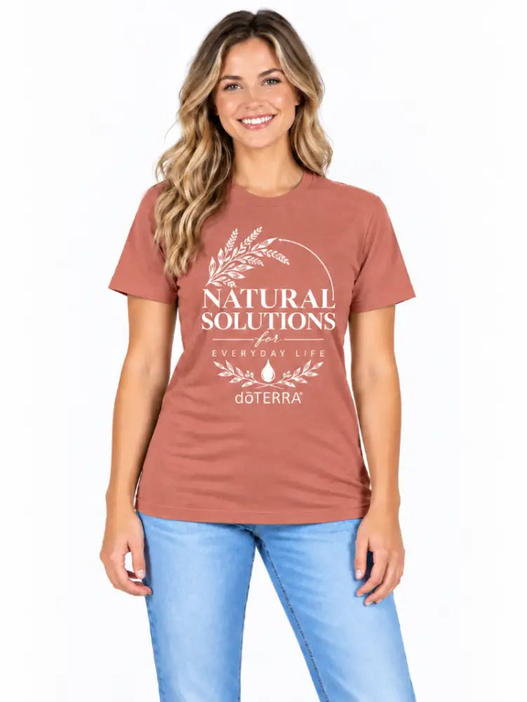Unisex ’Natural Solutions for Everyday Life doTERRA®’ Logo Short-Sleeve T-Shirt - Heather Redwood / Small (S)