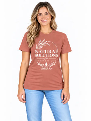 Unisex ’Natural Solutions for Everyday Life doTERRA®’ Logo Short-Sleeve T-Shirt - Heather Redwood / Small (S)