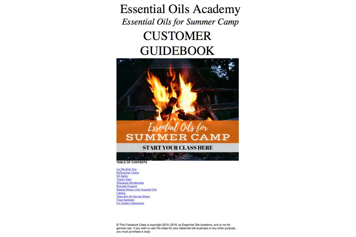 Essential Oils For Summer Camp Oil Academy Digital Online Class