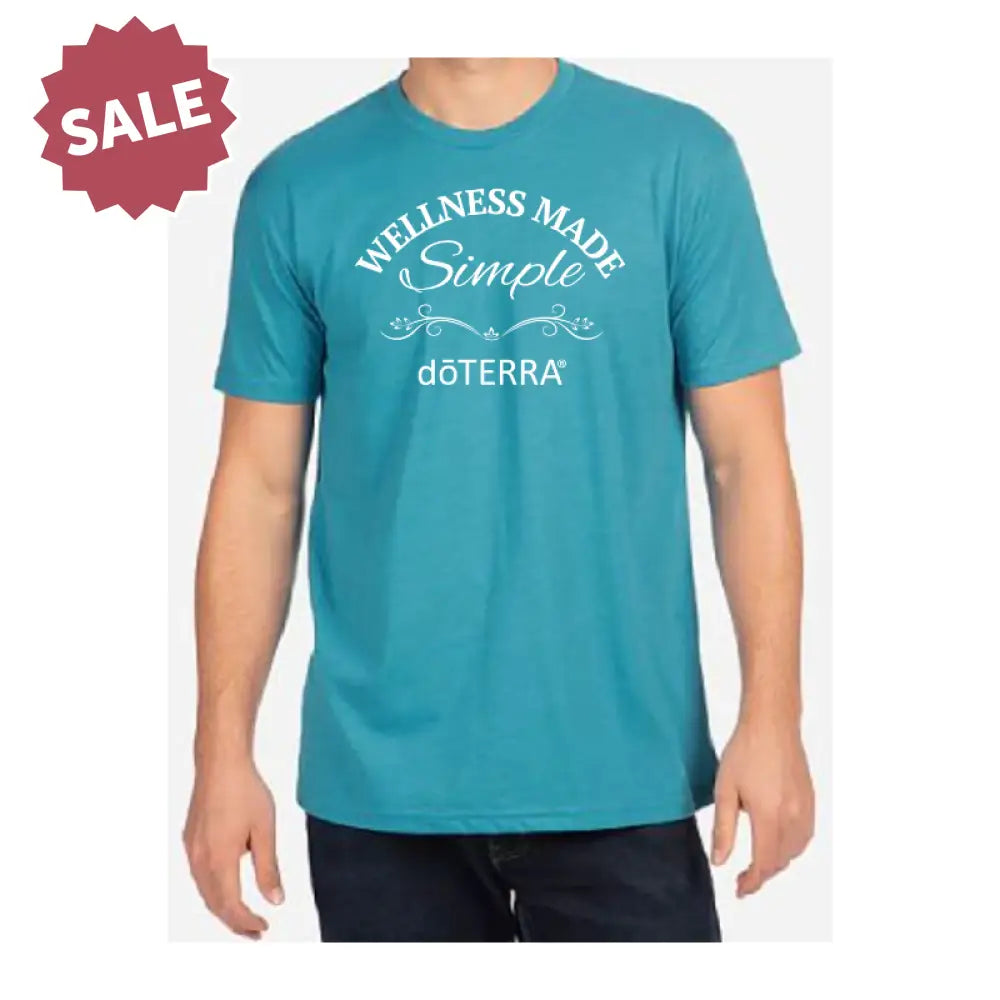 Unisex ’doTERRA® Wellness Made Simple’ Short-Sleeve Shirt Turquoise / Small (S)
