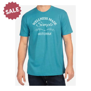 Unisex ’doTERRA® Wellness Made Simple’ Short-Sleeve Shirt Turquoise / Small (S)