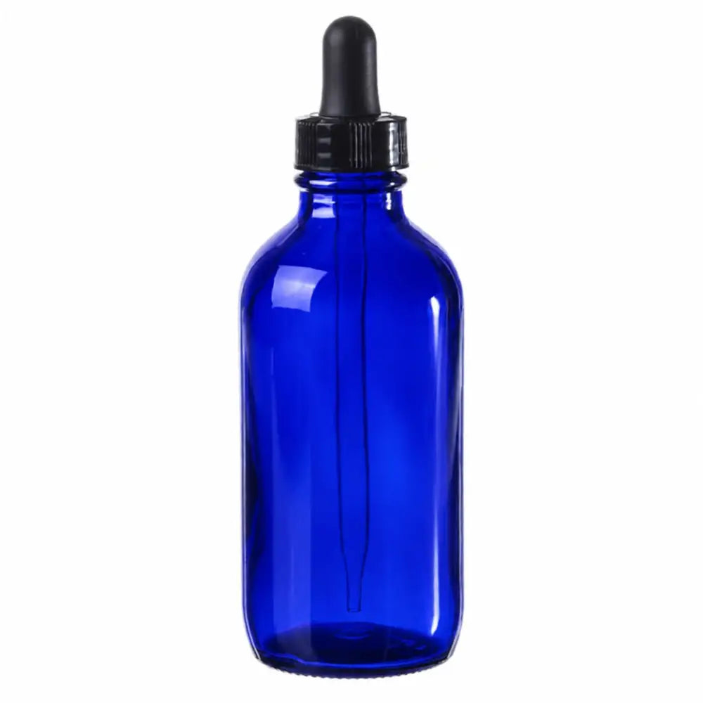 4 oz. Blue Glass Bottle with Dropper Cap
